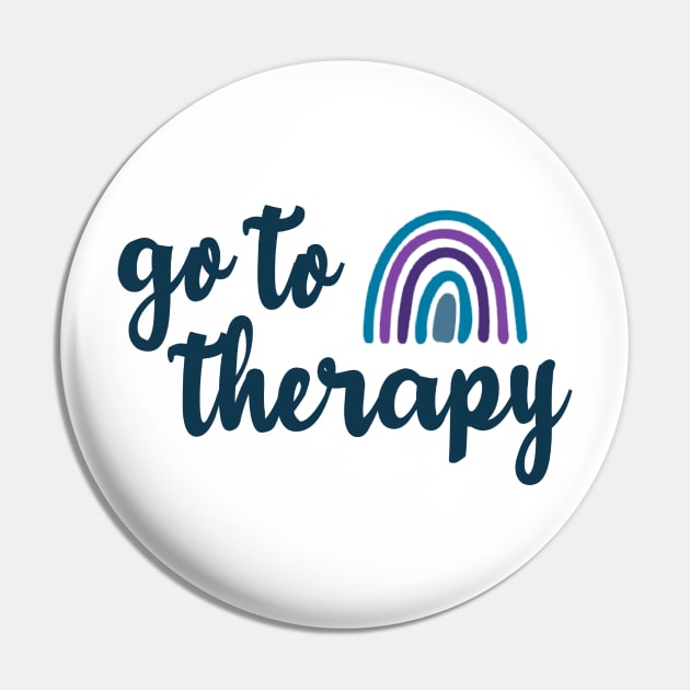 Go To Therapy Blue and Purple Rainbow Pin by GrellenDraws