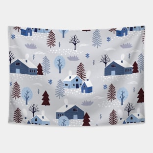 Winter Houses Tapestry