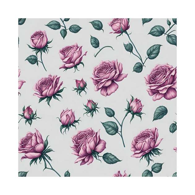 rose pattern, rose floral patten design by emofix