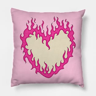 Pink Flaming Heart Pillow