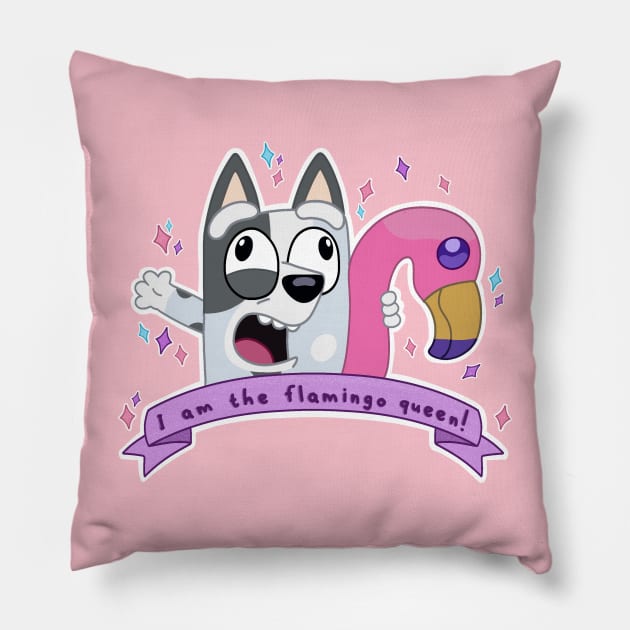 I am the flamingo queen! Pillow by alexhefe