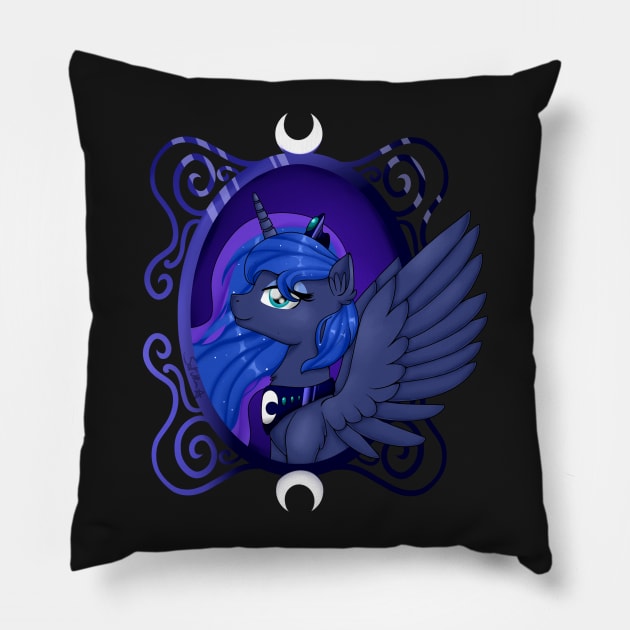 Luna portrait Pillow by Spokenmind93