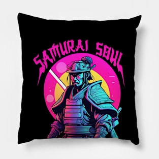 Cyberpunk Samurai, Samurai Soul, Neon Samurai Pillow