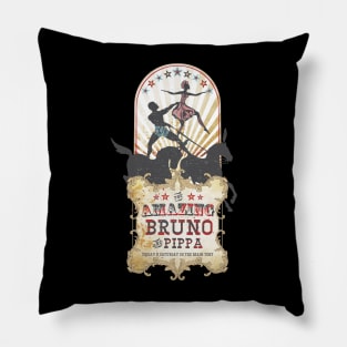 Vintage circus performers bareback horse riders Pillow