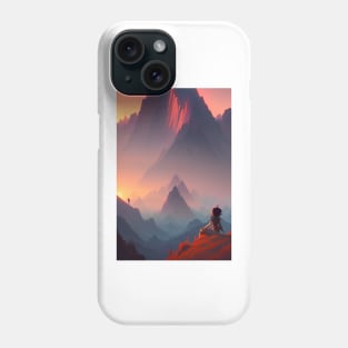 Couple - Mountain Range at Sunset Anime Landscape Phone Case