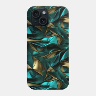 Funky Facade: Trompe-l’oeil Green Turquoise and Gold Phone Case