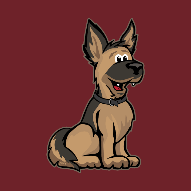 Cute German Shepard Dog Cartoon by hobrath
