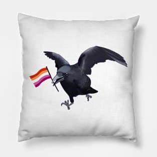 Lesbian Pride Crow Friend Pillow