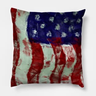 Vintage and Grungy Design of the American Flag Pillow