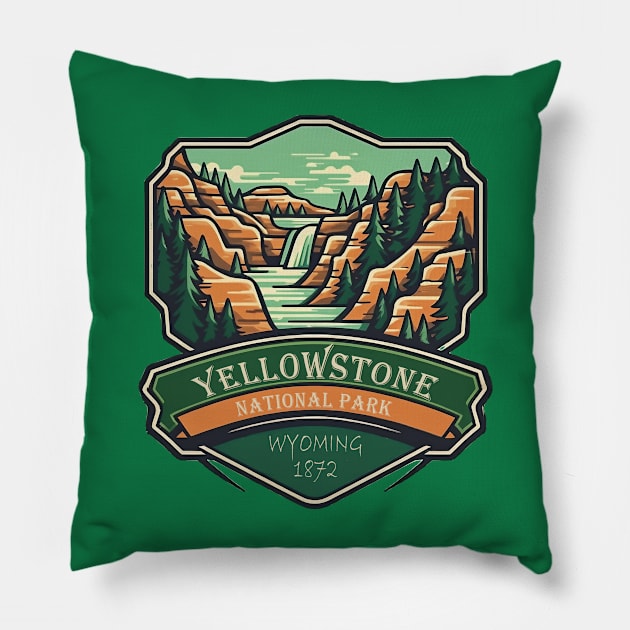 Yellowstone National Park Pillow by GreenMary Design