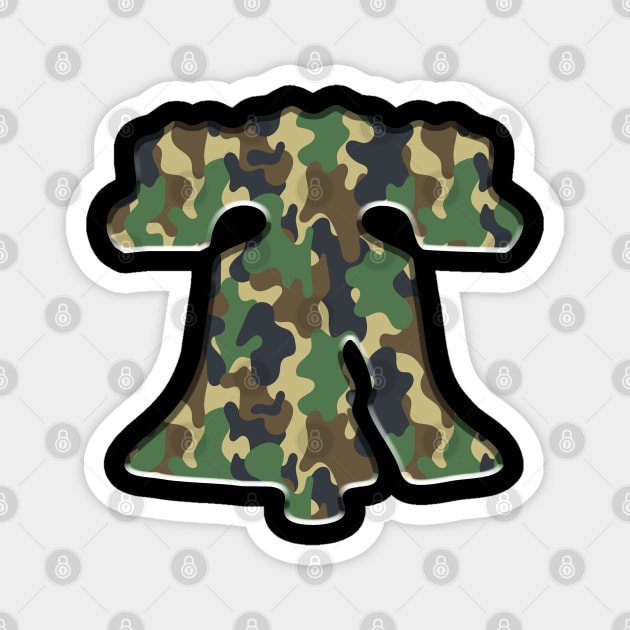 Philadelphia Liberty Bell Military Green Philly Fan Service Member Magnet by TeeCreations