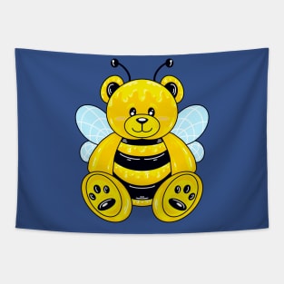 Bee Bear With Background Tapestry