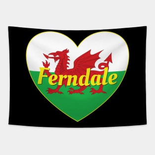 Ferndale Wales UK Wales Flag Heart Tapestry