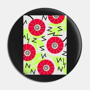 Red round flowers Pin