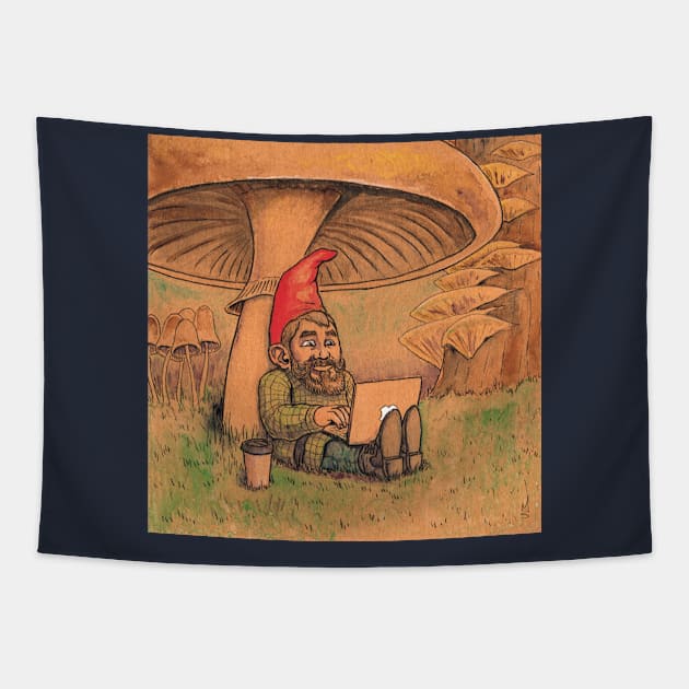 Computer Gnome Tapestry by mikeskki