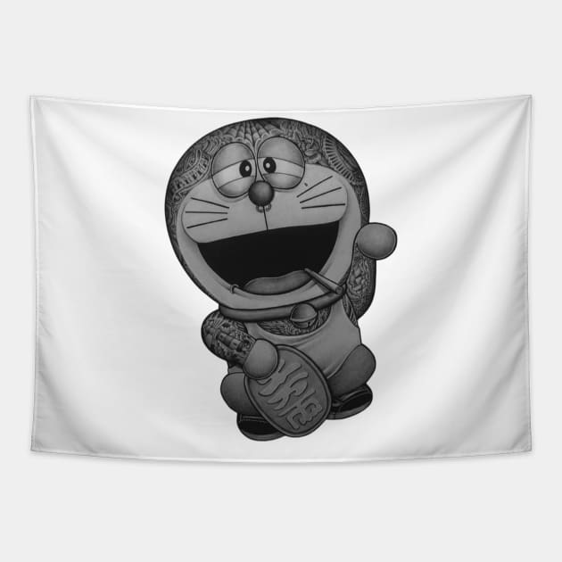 Gangsta Doraemon Tapestry by Kewettos