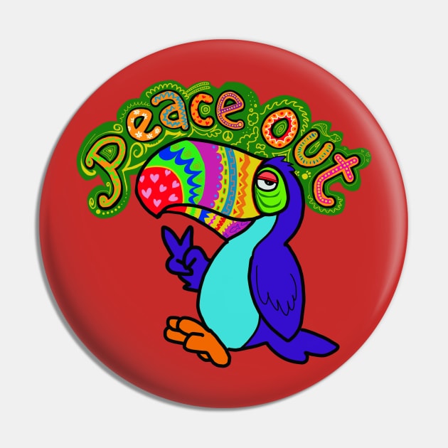 peace out toucan Pin by wolfmanjaq