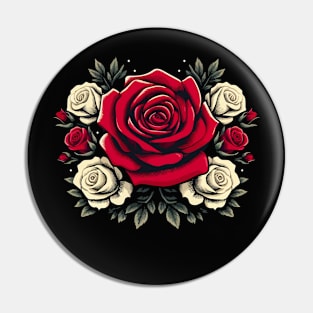 beautiful Rose Flowers T-shirt Design. Pin