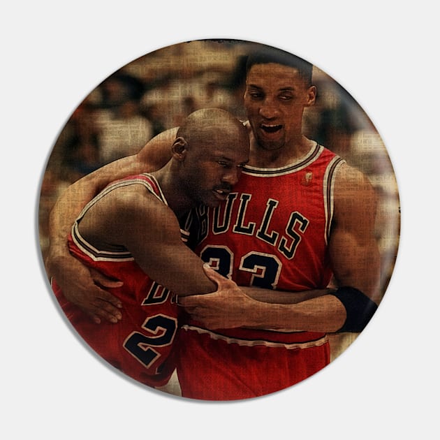 Scottie Pippen And Michael Jordan Vintage Pin by CAH BLUSUKAN