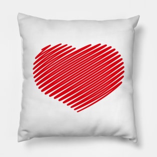 Drawn Heart Symbol (Love / Scribble / Round) Pillow