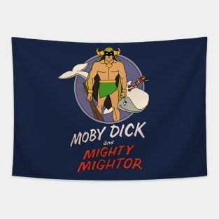 Moby Dick and Mighty Mightor Classic 60s Cartoon Tapestry