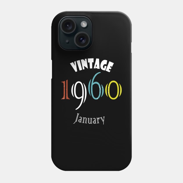 1960  Vintage January Birthday Phone Case by rashiddidou