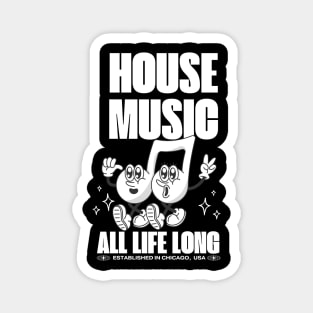 HOUSE MUSIC  - Happy notes (whites) Magnet