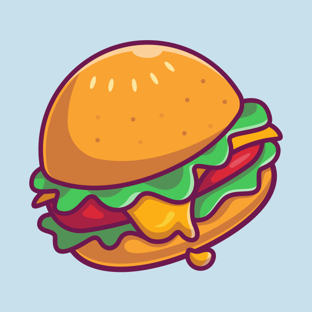 Cheese Burger Cartoon Illustration by Catalyst Labs