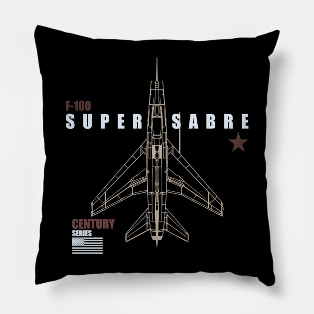 F-100 Super Sabre Pillow by TCP