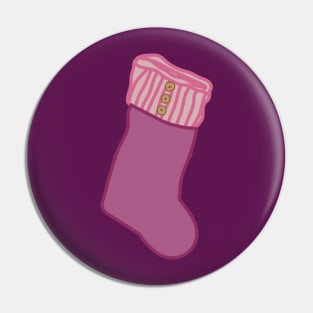 Pink Christmas Stocking Pin