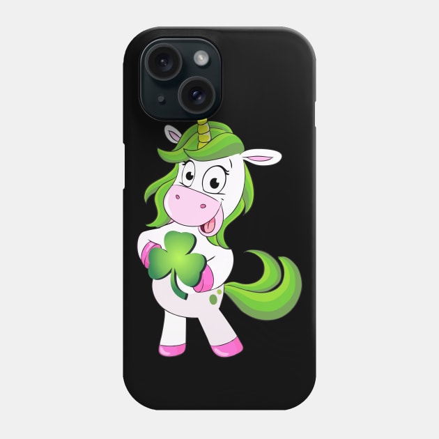 St Patricks Day Girls Dabbing Unicorn Leprechaun Lepricorn Phone Case by Pannolinno