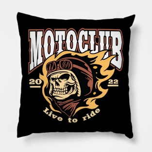 skull head moto club Pillow