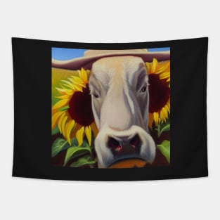 Hereford Cow in Sunflowers Tapestry