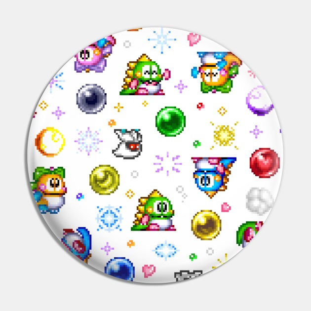 Bubble Bobble - White Pin by uenki