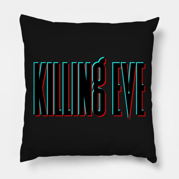 Killing Eve Retro Blur Logo Pillow by VikingElf