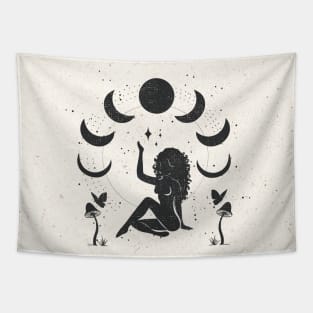 Sitting Mushroom goddess Tapestry