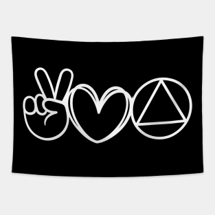 Peace Love Serenity AA Symbol Tapestry