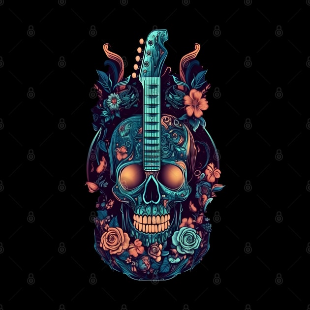 Skull Guitar by TooplesArt