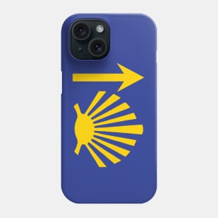 Camino de Santiago de Compostela Yellow Scallop Shell and Arrow Phone Case