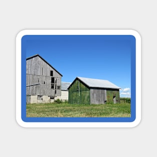 Weathered Barn and Green Shed Magnet