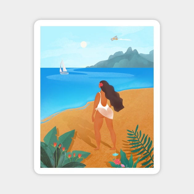 Beach girl Magnet by Petras