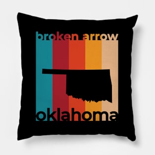 Broken Arrow Oklahoma Retro Pillow