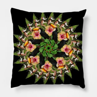 dancing monkeys mandala Pillow