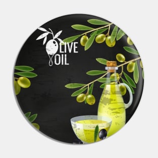 Olives oil blackboard Pin