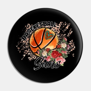 Aesthetic Pattern Suns Basketball Gifts Vintage Styles Pin