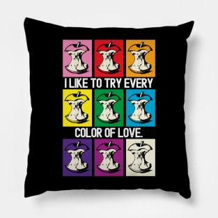 LGBTQ Gay Pride LGBT All Rainbow Flag Retro vintage tee Pillow