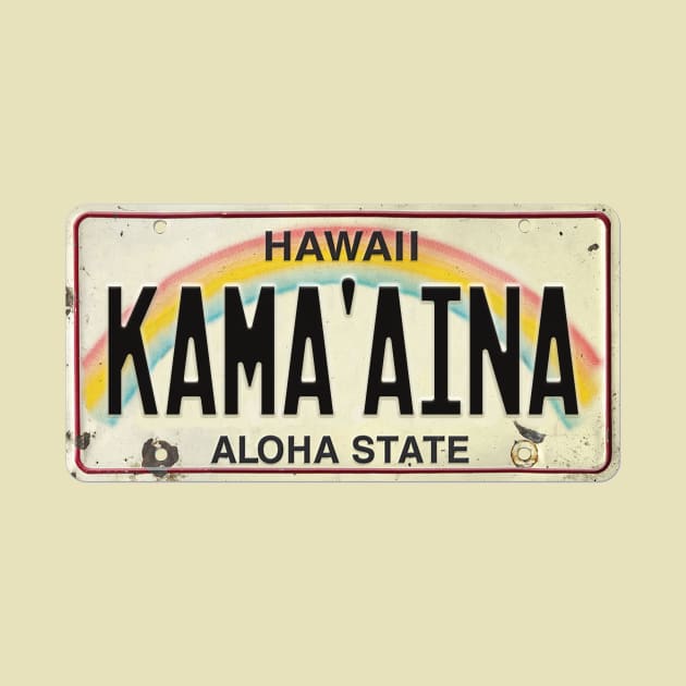 Vintage Hawaii License Plate KAMA'AINA by HaleiwaNorthShoreSign