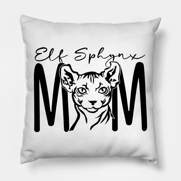 Cat Lover Gift - Elf Sphynx Mom - Personalized Cat Breed - Cat Mom - Rescue Kitten Fur Babies - Gifts For Mama - Custom Cat Unisex Tee Pillow by bob2ben