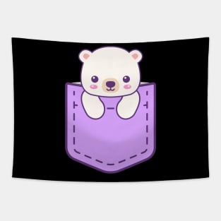 Cute bear in pocket Tapestry