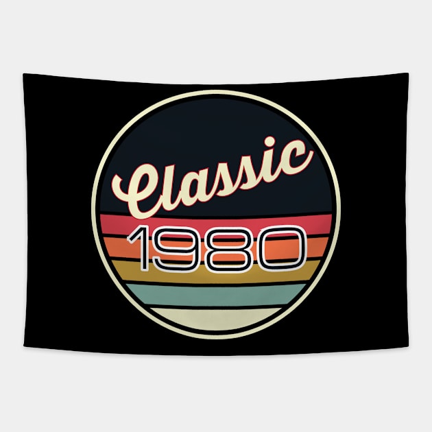 Classic 1980  Birthday celebration gift 40th birthday Tapestry by Designtigrate